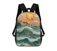 sinyumoney Amber Ocean Sunset Zaino Scolastico Per Bambini, Borsa Scolastica Stampata in 3D Per Ragazzi, Studenti Delle Scuole Elementari E Medie 17inch