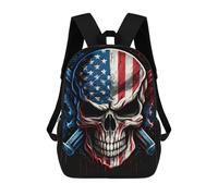 sinyumoney American Flag Skull Artwork-5 Zaino Scolastico Per Bambini, Borsa Scolastica Stampata in 3D Per Ragazzi, Studenti Delle Scuole Elementari E Medie 17inch