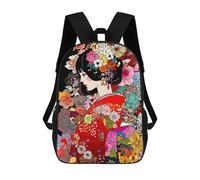 sinyumoney Ancient Japan Kimono Girl Zaino Scolastico Stampato in 3D, Borse Scolastiche Per Ragazzi E Ragazze, Zaino Per Laptop Per Bambini/studenti/adulti 17inch