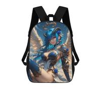 sinyumoney Angel with Blue Hair Zaino Scolastico Zaino Per Bambini Borsa Scolastica Di Grande Capacità Zaino Per Bambini Per La Scuola Zaino 3D Borsa Per Libri Regali Per Bambini 17inch