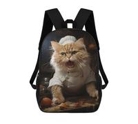 sinyumoney Angry Chef Cat Cooking Zaini Casual Per Bambini, Borse Scolastiche Per Ragazzi E Ragazze, Zaini Per Libri, Zaini 17inch