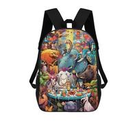 sinyumoney Animals at A Colorful Party Zaini Casual Per Bambini, Borse Scolastiche Per Ragazzi E Ragazze, Zaini Per Libri, Zaini 17inch