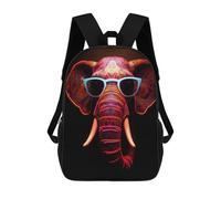 sinyumoney Anthropomorphic Sea Otter Zaino scolastico per ragazze e ragazzi, grande capacità, leggero, per bambini e studenti, Elephant Sunglasses, 17"
