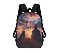 sinyumoney Anthropomorphic Sea Otter Zaino scolastico per ragazze e ragazzi, grande capacità, leggero, per bambini e studenti, A Man With Dog In Mind, 17"