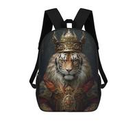 sinyumoney Anthropomorphic Sea Otter Zaino scolastico per ragazze e ragazzi, grande capacità, leggero, per bambini e studenti, Fancy King Tiger, 17"