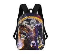 sinyumoney Aries Zodiac Space Ram Zaini Stampati in 3D, Borsa Scolastica Casual Per Bambini, Borsa Scolastica Alla Moda Per Ragazzi, Studenti Delle Scuole Medie 17inch