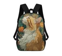 sinyumoney Art Deco Cat Portrait Zaino Per Ragazzi, Studenti Adolescenti, Zainetti Per Ragazze, Borse Per Bambini, Scuola Elementare, Scuola Media, Borsa Per Libri 17inch