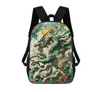 sinyumoney Asian Jade Dragon Kintsugi Zaini Per Bambini Zaino Scolastico Borsa Scolastica Stampata in 3D Borsa Scolastica Per Ragazzi Studenti Delle Scuole Elementari E Medie 17inch