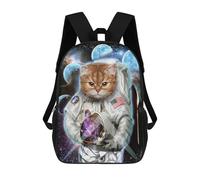sinyumoney Astronaut Cat in Space -4 Zaino Per Bambini Zaino Divertente E Alla Moda Borsa Per Libri Per Ragazzi E Adolescenti Borse Scolastiche Stampate in 3D Per Ragazzi 17inch