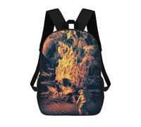 sinyumoney Astronaut Faces Fiery Skull on Alien Planet Zaino Scolastico Per Bambini, Borsa Scolastica Stampata in 3D Per Ragazzi, Studenti Delle Scuole Elementari E Medie 17inch