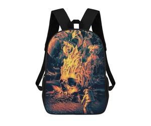 sinyumoney Astronaut Faces Fiery Skull on Alien Planet Zaino Scolastico Per Bambini, Borsa Scolastica Stampata in 3D Per Ragazzi, Studenti Delle Scuole Elementari E Medie 17inch