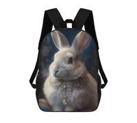 sinyumoney Astronaut Floating with Palloons Zaino Per Computer Portatile Per Scuola/Lavoro/Viaggi Per Adolescenti Ragazze Ragazzi Donne Uomini, Regal Rabbit Ritratto, 17"