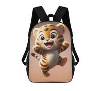 sinyumoney Astronaut Gazing at Planets -3 Zaini Stampati 3D Per Bambini, Borse Da Scuola Alla Moda Per Ragazzi Borse Da Viaggio Borse Scuola Scuola Per Studenti Primaria, Happy Tiger Cub Jumping, 17"