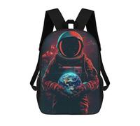 sinyumoney Astronaut Holding Earth Zaino Scolastico Per Bambini, Borsa Scolastica Stampata in 3D Per Ragazzi, Studenti Delle Scuole Elementari E Medie 17inch