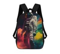 sinyumoney Astronaut in Rainbow Clouds Zaino Scolastico Stampato in 3D Per Bambini, Zaino Scolastico Casual Alla Moda Per Bambini Studenti 17inch