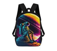 sinyumoney Astronaut on Alien Planet -1 Zaino Scolastico, Zaino Per Libri, Zaini Per Bambini Stampati in 3D, Zaini Per Bambini, Zaini Scolastici Per Bambini, Zaini Da Viaggio 17inch