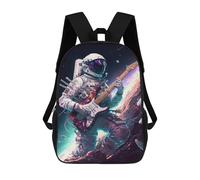 sinyumoney Astronaut Playing Guitar in Space -4 Zaini Per Bambini Zaino Scolastico Borsa Scolastica Stampata in 3D Borsa Scolastica Per Ragazzi Studenti Delle Scuole Elementari E Medie 17inch