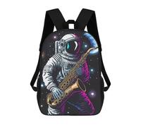 sinyumoney Astronaut Playing Saxophone in Space -2 Zaino Per Bambini Zaino Divertente E Alla Moda Borsa Per Libri Per Ragazzi E Adolescenti Borse Scolastiche Stampate in 3D Per Ragazzi 17inch