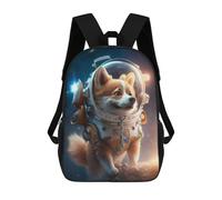 sinyumoney Astronaut Space Corgi Dog Zaino Scolastico Per Bambini, Borsa Scolastica Stampata in 3D Per Ragazzi, Studenti Delle Scuole Elementari E Medie 17inch