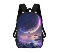 sinyumoney Astronaut Space Dj Zaino scolastico per ragazze e ragazzi, zaino con tasca, zaino alla moda per bambini, Galactic Viola Natura, 17"