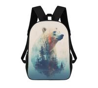 sinyumoney Astronaut Space Dj Zaino scolastico per ragazze e ragazzi, zaino con tasca, zaino alla moda per bambini, Polar Bear Art, 17"