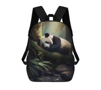 sinyumoney Astronaut Space Dj Zaino scolastico per ragazze e ragazzi, zaino con tasca, zaino alla moda per bambini, Panda Forest, 17"