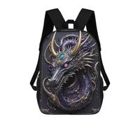 sinyumoney Astronaut Space Dj Zaino scolastico per ragazze e ragazzi, zaino con tasca, zaino alla moda per bambini, Steampunk Guardian Dragon, 17"