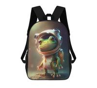 sinyumoney Astronaut Space FrogZaino Scolastico Per Bambini, Zaini Stampati in 3D, Zaini Alla Moda Per La Scuola Elementare E Media Per Ragazzi. 17inch