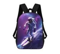 sinyumoney Astronaut Surfing Galaxy Zaino Scolastico Per Bambini, Stampato in 3D, Borsa Scolastica Alla Moda, Borsa Scolastica Casual Per Ragazzi, Studenti Delle Scuole Elementari E Medie 17inch