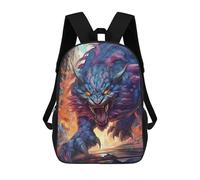 sinyumoney Astronaut Surfing Rainbow Wave -3 Zaino Scuola Stampato In 3D Per Bambini, Zaino Scuola, Zaini Da Viaggio, Borsa Casual Alla Moda Per Bambini E Studenti, City Under Siege By Monster -1, 17"