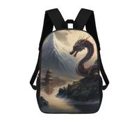 sinyumoney Astronauta on Mars -8 - Zaino per la scuola per bambini con stampa 3D, capiente zaino da viaggio, borsa per libri, zaino per la scuola per bambini, Dragon By The Mountain Lake, 17"