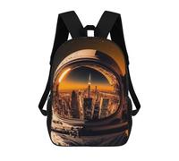 sinyumoney Astronauts Home City Visor Zaini Per Bambini, Zaini Scolastici Personalizzati 3D Per Ragazzi E Ragazze, Zaini Scolastici Grandi, Zaini Casual Da Giorno 17inch