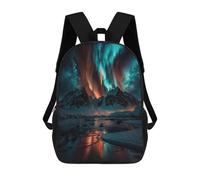 sinyumoney Aurora Borealis at Night Zaino Scolastico Per Bambini, Stampato in 3D, Borsa Scolastica Alla Moda, Borsa Scolastica Casual Per Ragazzi, Studenti Delle Scuole Elementari E Medie 17inch