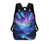 sinyumoney Aurora Borealis Mountain Landscape Zaino Scolastico, Borsa Per La Scuola Secondaria, Casual, Da Viaggio, Per Ragazzi/ragazze/adolescenti 17inch