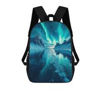 sinyumoney Aurora Borealis Over Mountains Zaino Scolastico Per Bambini, Zaino Casual Da Viaggio Per Ragazzi E Ragazze, Zaino Da Giorno Di Grande Capacità 17inch