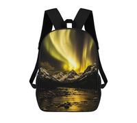 sinyumoney Aurora Borealis over Snowy Mountains Zaini Stampati in 3D, Borsa Scolastica Casual Per Bambini, Borsa Scolastica Alla Moda Per Ragazzi, Studenti Delle Scuole Medie 17inch