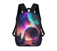 sinyumoney Aurora Sunset Mountain Zaino Scolastico Per Bambini, Zaino Casual Da Viaggio Per Ragazzi E Ragazze, Zaino Da Giorno Di Grande Capacità 17inch