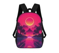 sinyumoney Autumn Fall Coastline Zaini scolastici per bambini, Zaini da scuola stampati 3D, Borse da scuola alla moda per ragazzi, studenti delle scuole elementari e del college, Synthwave Sunset