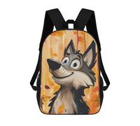sinyumoney Autumn Forest Butterfly Zaino scolastico stampato 3D per ragazzi e ragazze, zaino per computer portatile per bambini/studenti/adulti, Playful Wolf Illustrazione, 17"
