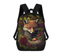 sinyumoney Autumn Fox with Berries Zaini Per Bambini, Zaini Scolastici Personalizzati 3D Per Ragazzi E Ragazze, Zaini Scolastici Grandi, Zaini Casual Da Giorno 17inch