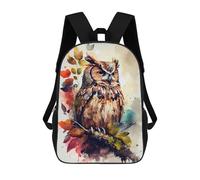 sinyumoney Autumnal Owl Watercolor Zaino Scolastico Stampato in 3D, Borse Scolastiche Per Ragazzi E Ragazze, Zaino Per Laptop Per Bambini/studenti/adulti 17inch