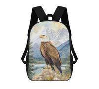 sinyumoney Bald Eagle Mountain View Zaino Scolastico Per Bambini Stampato in 3D, Zaini Da Viaggio Ad Alta Capacità, Borse Per Libri, Zaini Scolastici Per Bambini 17inch