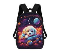 sinyumoney Bambini 17inch Borsa Scolastica Bichon Frise Puppy Zaino Scolastico Per Bambini Borsa Per Libri Scuola Alla Moda Casual Zaini Da Viaggio Stampa 3D Divertenti Borse Per Libri