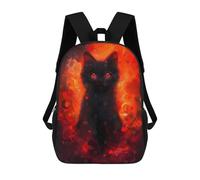 sinyumoney Bambini 17inch Borsa Scolastica Black Cat with Red Eyes Art Zaino Scolastico Per Bambini Borsa Per Libri Scuola Alla Moda Casual Zaini Da Viaggio Stampa 3D Divertenti Borse Per Libri