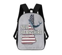 sinyumoney Bambini 17inch Borsa Scolastica New Hampshire Map USA Zaino Scolastico Per Bambini Borsa Per Libri Scuola Alla Moda Casual Zaini Da Viaggio Stampa 3D Divertenti Borse Per Libri