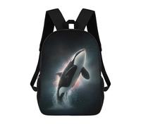 sinyumoney Bambini 17inch Borsa Scolastica Orca Whale Leaping in Space Zaino Scolastico Per Bambini Borsa Per Libri Scuola Alla Moda Casual Zaini Da Viaggio Stampa 3D Divertenti Borse Per Libri