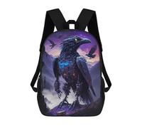 sinyumoney Bambini 17inch Borsa Scolastica Raven Dear Zaino Scolastico Per Bambini Borsa Per Libri Scuola Alla Moda Casual Zaini Da Viaggio Stampa 3D Divertenti Borse Per Libri