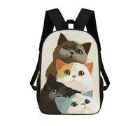 sinyumoney Bambini 17inch Borsa Scolastica Stack of Four Cute Cats Zaino Scolastico Per Bambini Borsa Per Libri Scuola Alla Moda Casual Zaini Da Viaggio Stampa 3D Divertenti Borse Per Libri