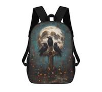 sinyumoney Bambini 17inch Borsa Scolastica Three Ravens on Cross with Moon Zaino Scolastico Per Bambini Borsa Per Libri Scuola Alla Moda Casual Zaini Da Viaggio Stampa 3D Divertenti Borse Per Libri