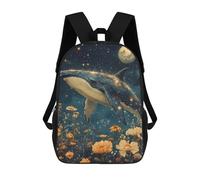 sinyumoney Bambini 17inch Borsa Scolastica Whale in The Night Sky Zaino Scolastico Per Bambini Borsa Per Libri Scuola Alla Moda Casual Zaini Da Viaggio Stampa 3D Divertenti Borse Per Libri
